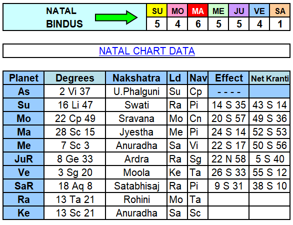 Vedic astrologer birth chart